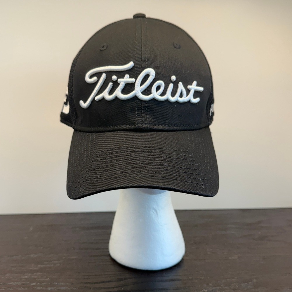 Titleist New Era Golf Hat Black Mesh Back L/XL FJ Pro V1 Embroidered Cap